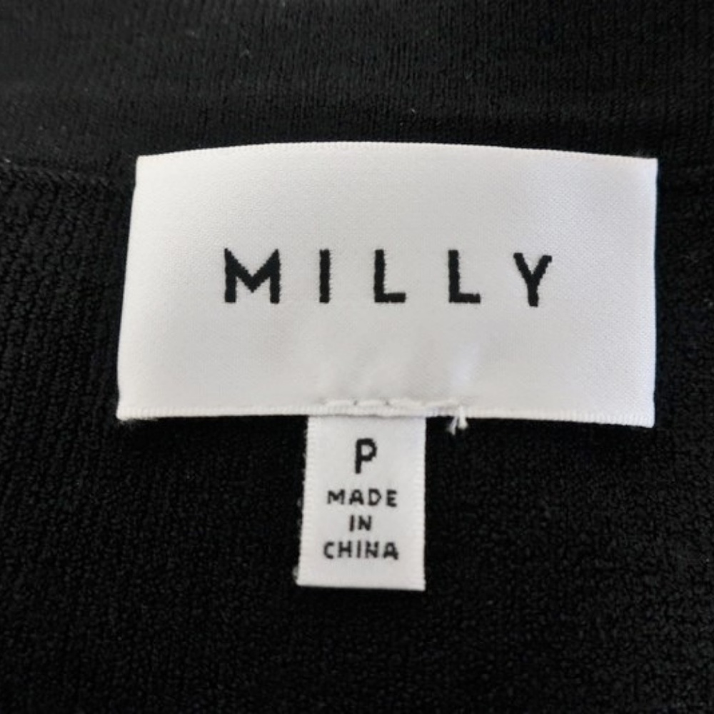 Milly Ruched Midi Dress Black Stretch Knit - Picture 6 of 7